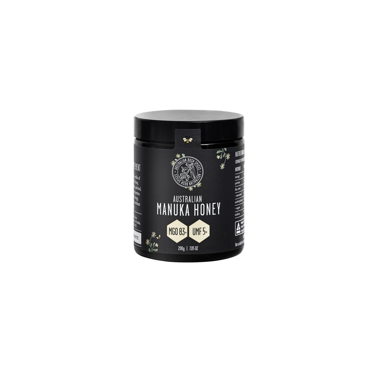 Australian Certified Manuka Honey MGO 83+ in a glass jar