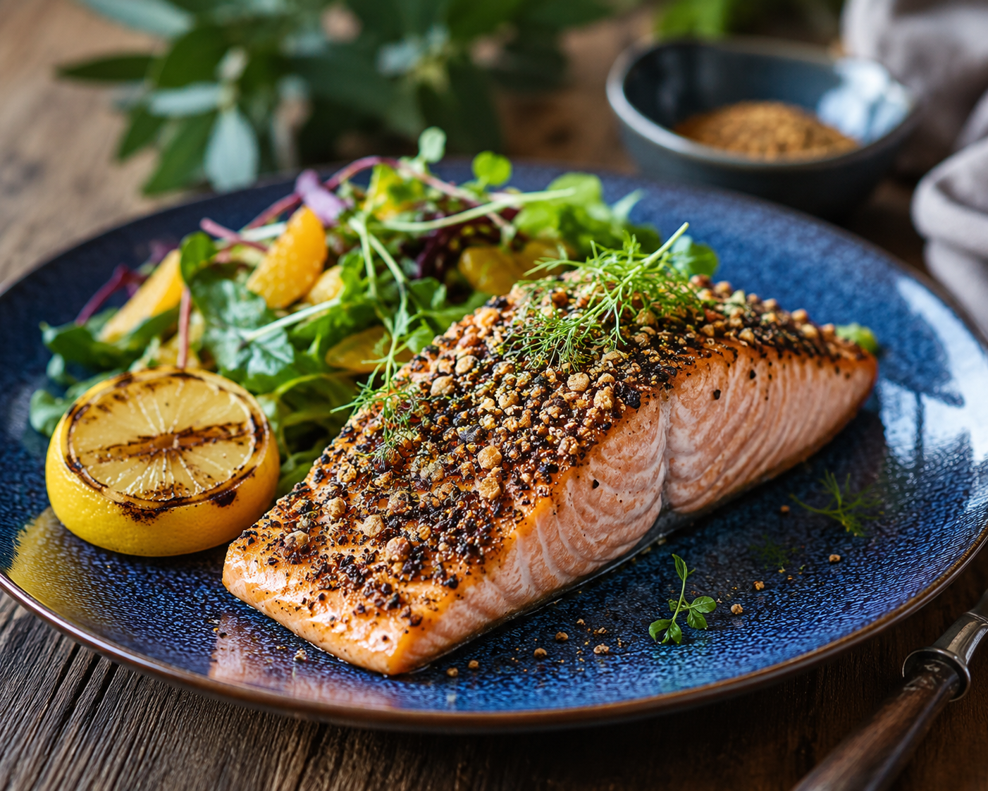 BLUE Recipes – Crusted Salmon