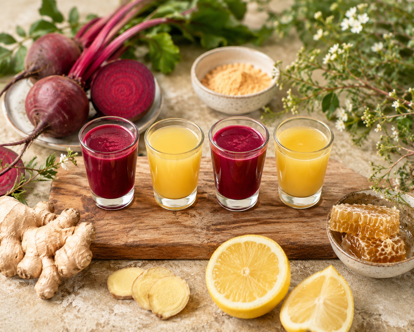 Beetroot, Ginger, Lemon & Manuka Wellness Shots