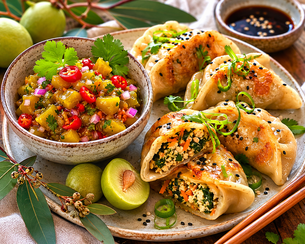 Kakadu Plum Relish & Tofu Dumplings