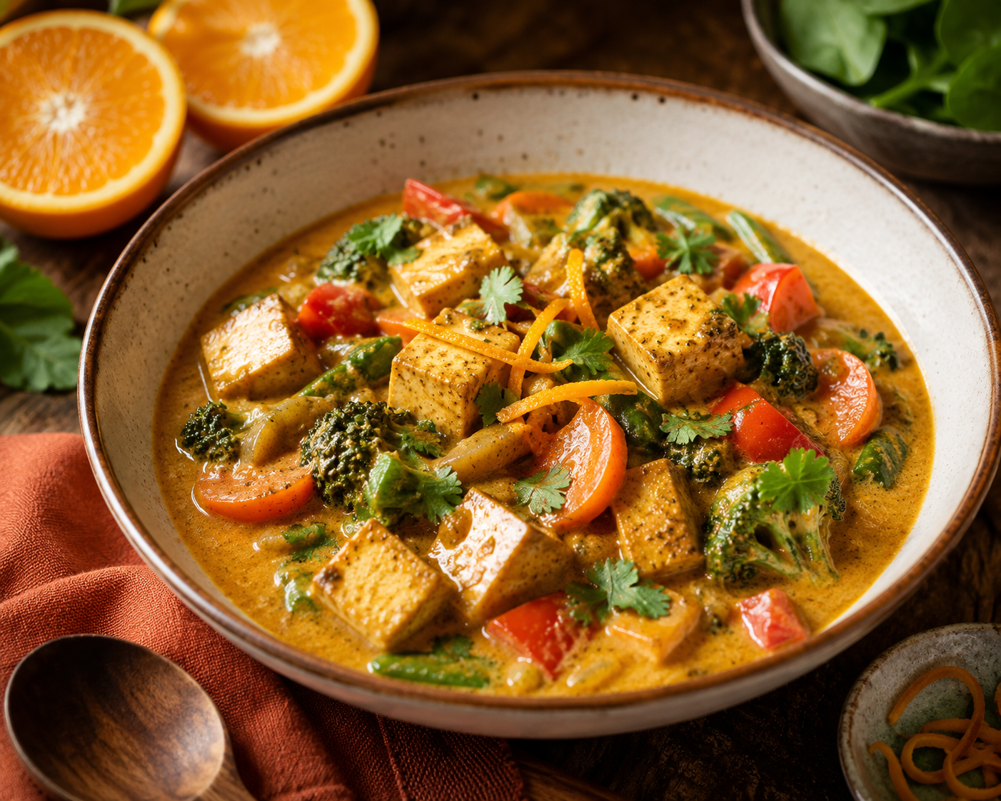 ORANGE Recipes – Vegetable Tofu Curry