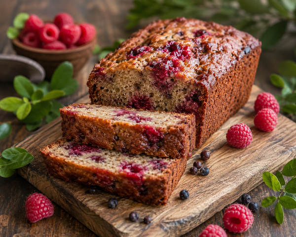 Riberry and Raspberry Banana Bread
