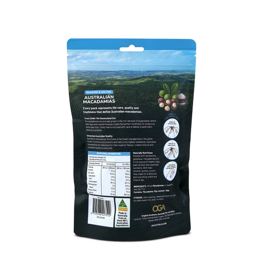 Roasted & Salted Australian Macadamias – 200g