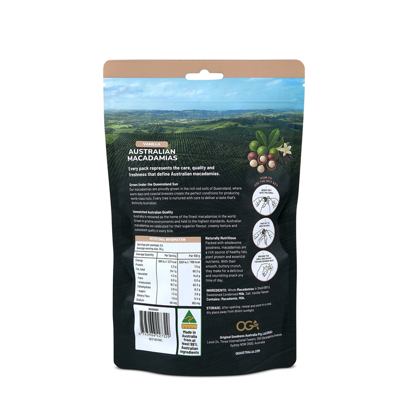 Vanilla Australian Macadamias – 200g