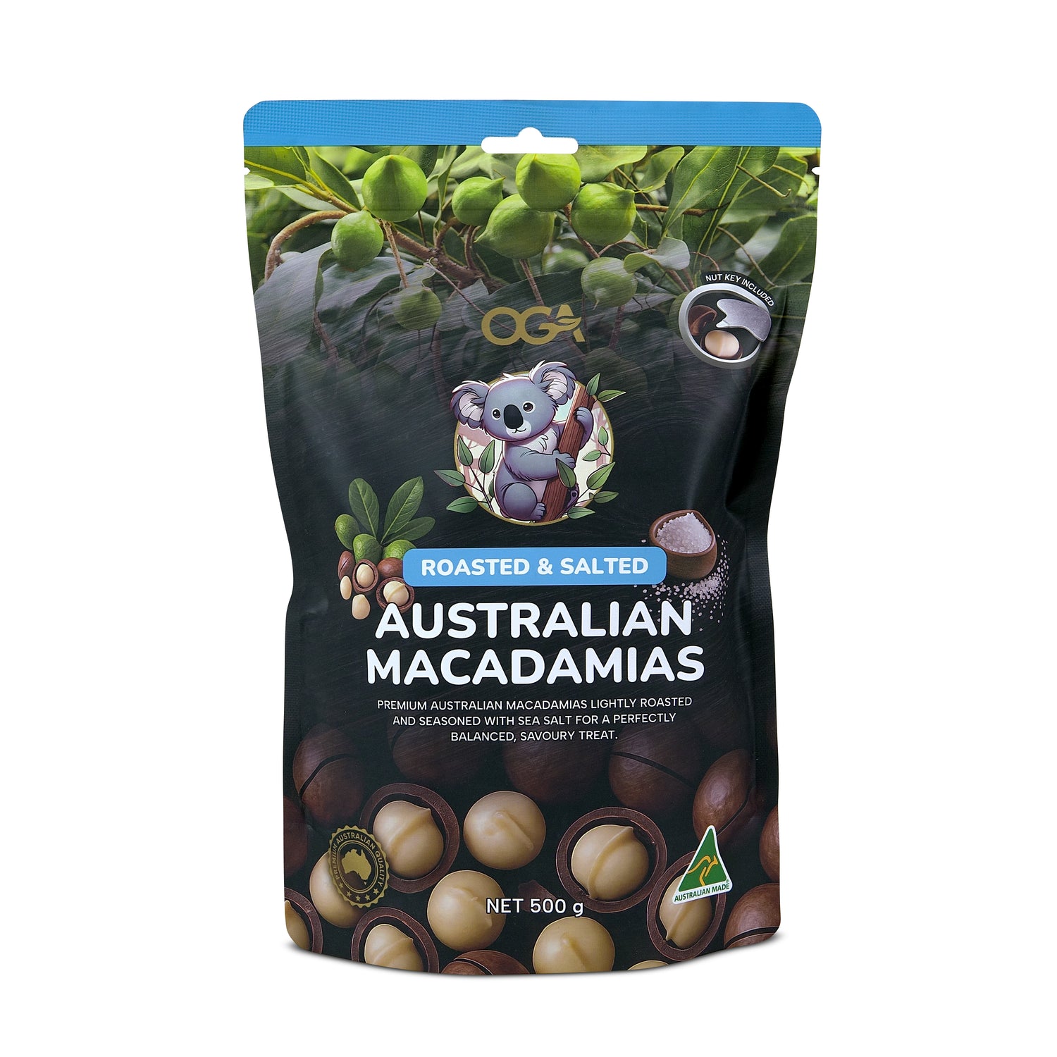 Roasted & Salted Australian Macadamias – 500g