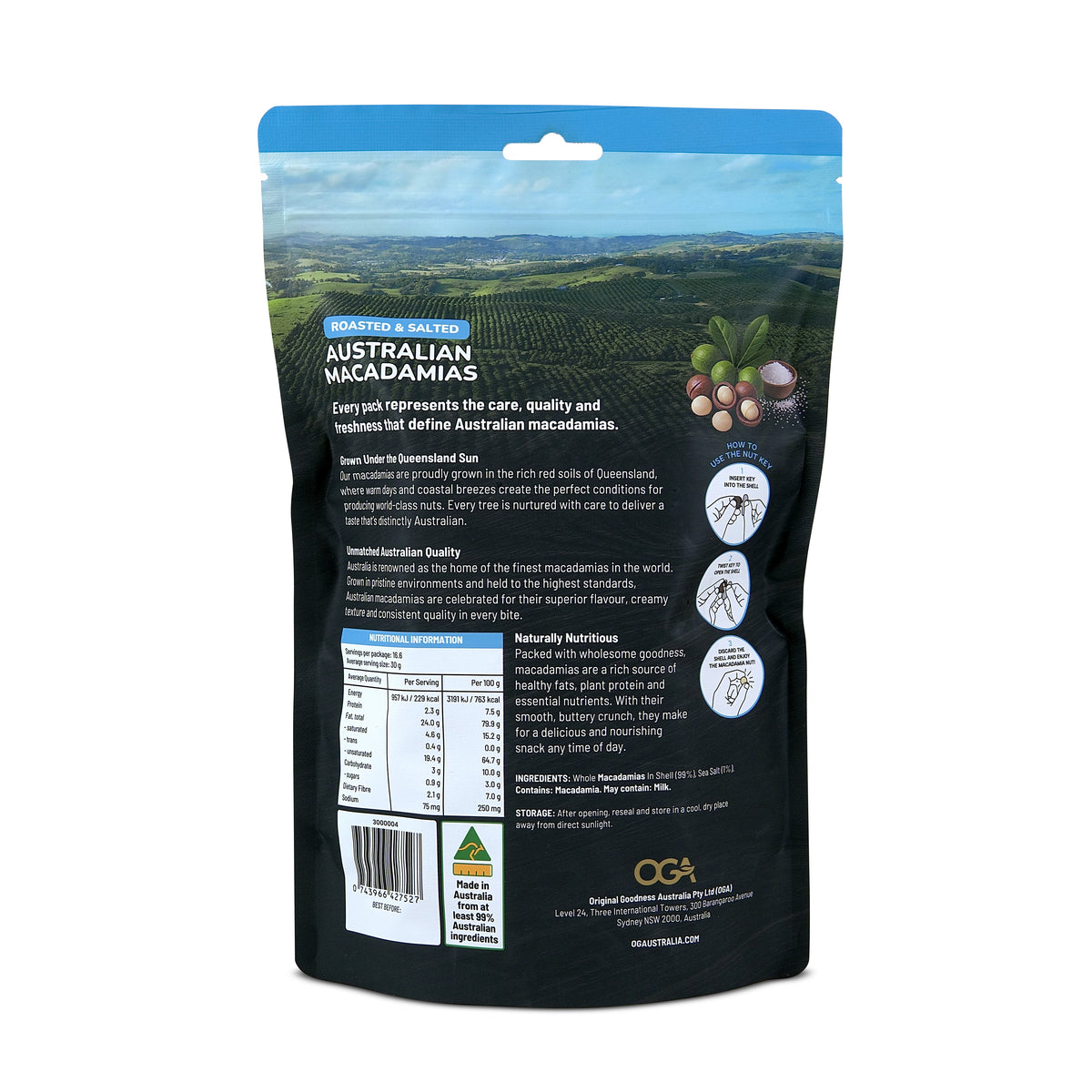 Roasted & Salted Australian Macadamias – 500g