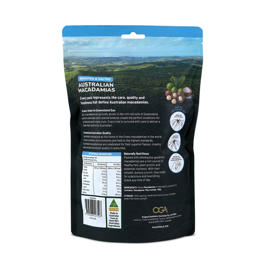 Roasted & Salted Australian Macadamias – 500g
