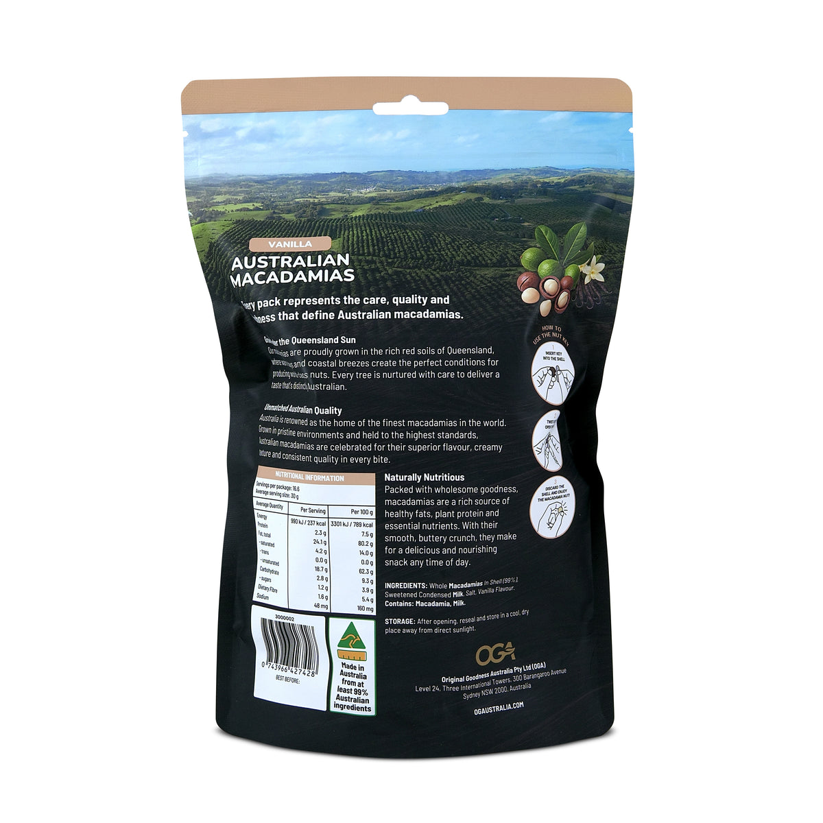 Vanilla Australian Macadamias – 500g
